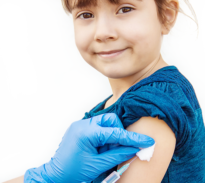 child getting vaccine